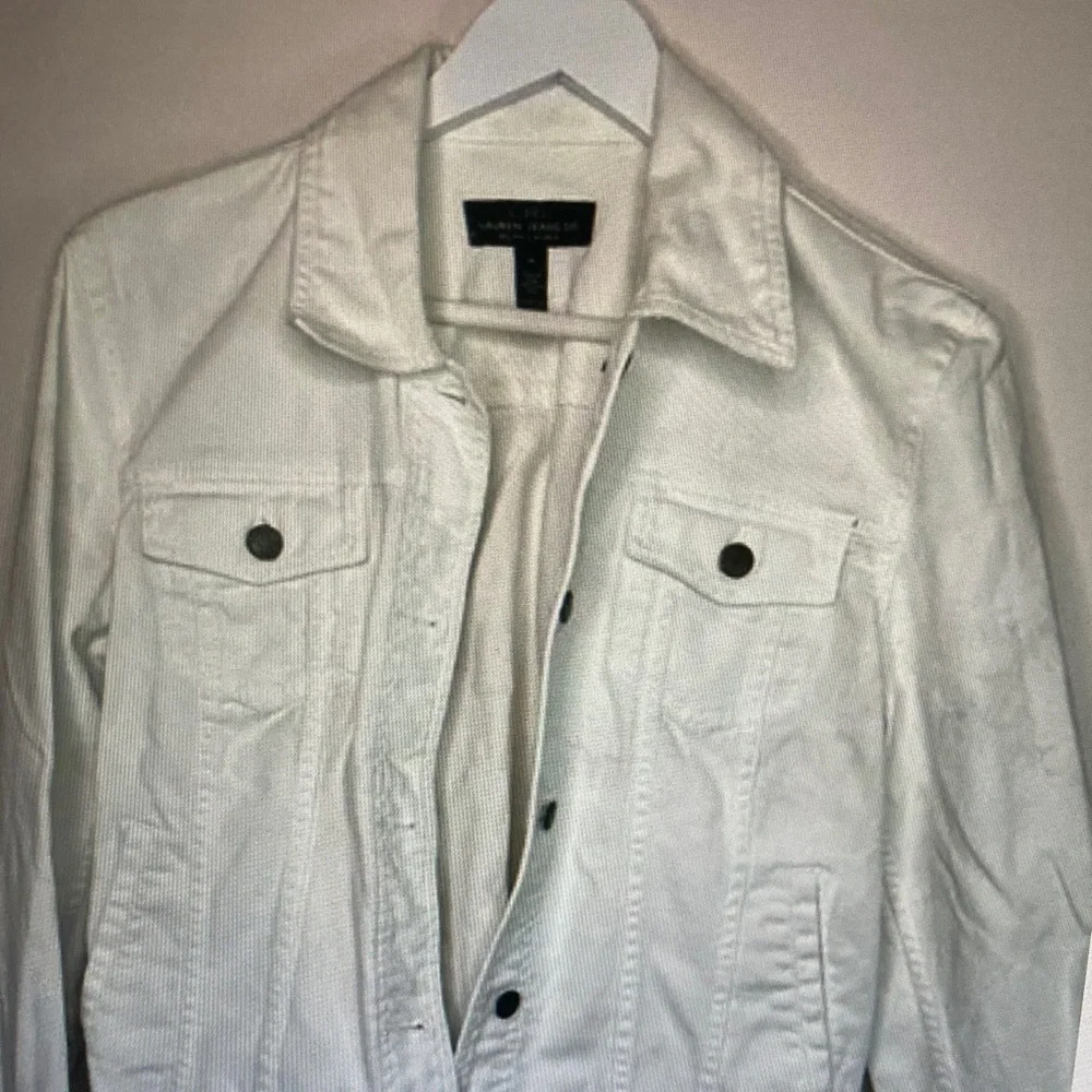 Lauren Ralph Lauren White Denim Jean Jacket med - Picture 1 of 6